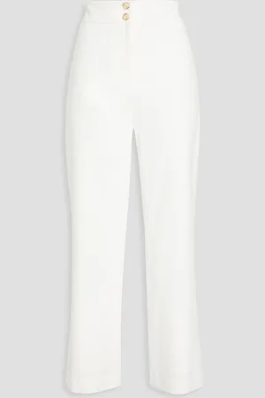 VERONICA BEARD Jeanne cropped grain de poudre wide-leg pants