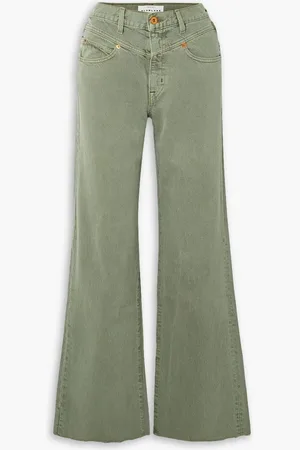 SLVRLAKE Grace high-rise wide-leg jeans - Green
