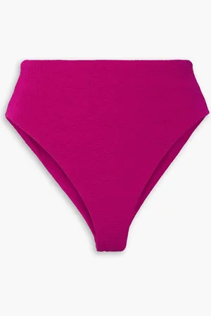 Mara Hoffman Imina recycled stretch-matelassé bikini briefs - Purple