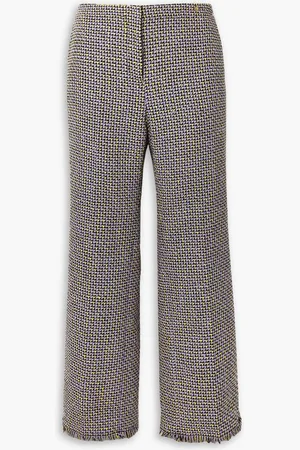 VERSACE Cotton-blend tweed bootcut pants - Purple