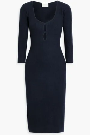 Michelle Mason Cutout ribbed-knit dress - Blue