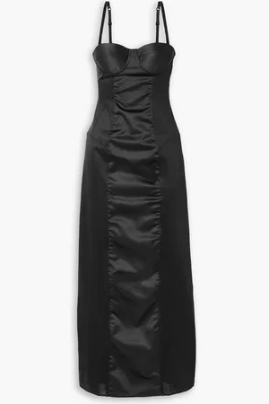 ROSAMOSARIO My Nights satin-paneled crepe maxi dress