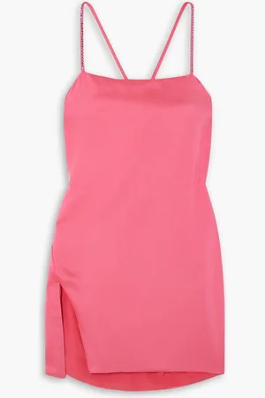 The Attico Fujiko crystal-embellished satin mini dress