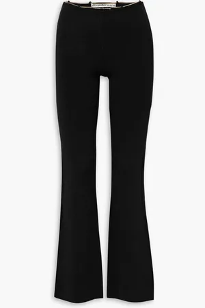 Alexander Wang Chain-embellished ribbed wool-blend flared pants