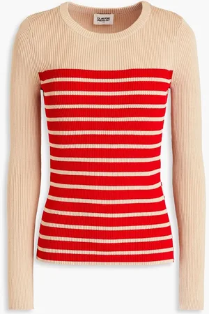 Claudie Pierlot Striped ribbed-knit sweater