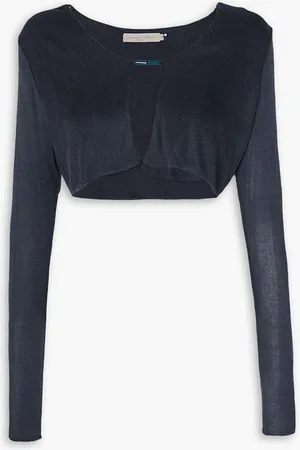 Savannah Morrow Birdie cropped bamboo top - Blue