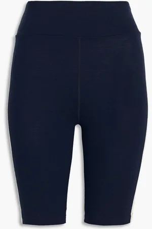 We Norwegians Lindesnes striped merino wool-blend piqué shorts - Blue