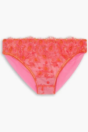 I.D. Sarrieri Petite Fleur stretch-lace Brazilian briefs - Pink