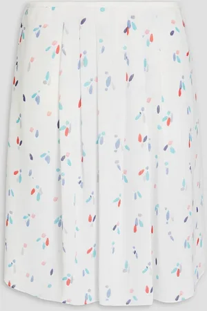 Emporio Armani Pleated printed crepon skirt