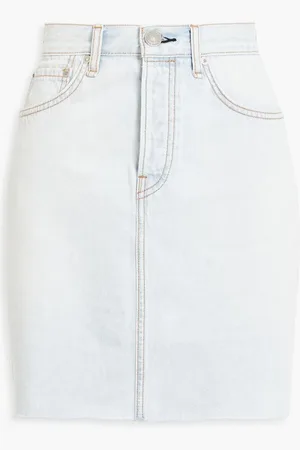 RAG&BONE Frayed denim mini skirt - Blue