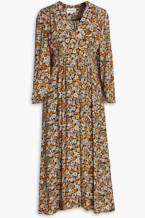 Antik Batik Colline floral-print crepe de chine midi dress