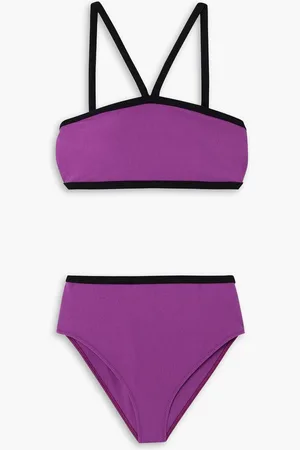Lisa Marie Fernandez Two-tone crepe bikini - Purple