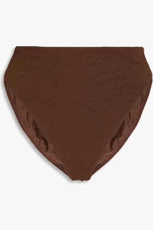 Mara Hoffman Imina stretch-matelassé bikini briefs - Brown