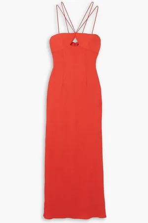 Staud Gianna cutout ribbed-knit maxi dress - Orange