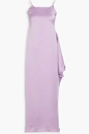 J.W.Anderson Zip-detailed crepe-satin midi dress - Purple