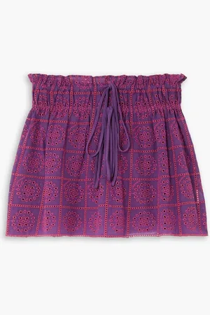 Ganni Broderie anglaise cotton mini skirt