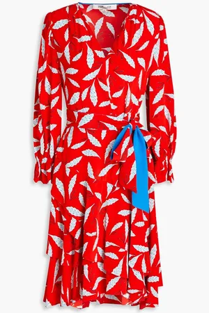 Diane von Furstenberg Delucca ruffled floral-print crepe de chine dress