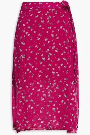 RAG&BONE Lily floral-print georgette wrap skirt - Pink