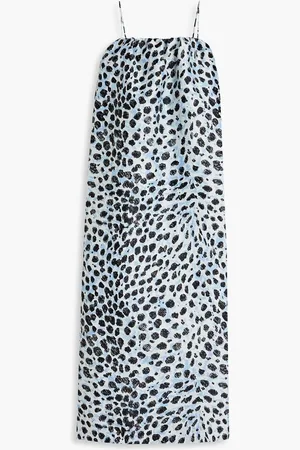 Ganni Jacquard midi dress - Blue