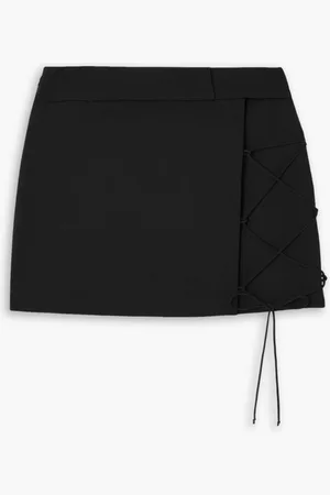 Nensi Dojaka Lace-up grain de poudre wool-blend mini skirt