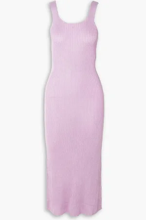 Calle Del Mar Ribbed-knit midi dress - Purple