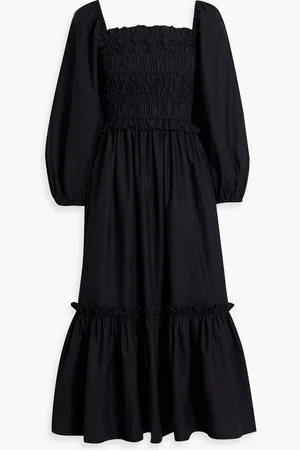 Cara Cara Natella shirred cotton-poplin midi dress