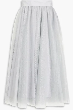 ZIMMERMANN Metallic tulle midi skirt - Metallic