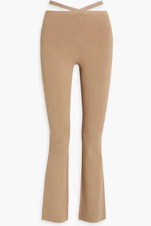 Alexander Wang Cutout stretch-knit straight-leg pants - Neutral