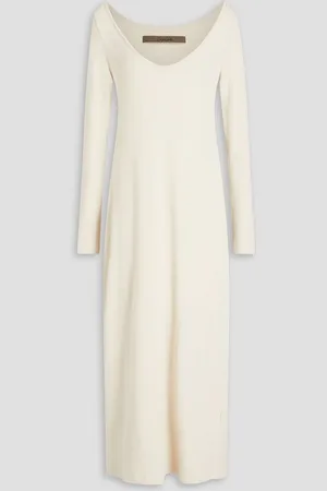 ENZA COSTA Ribbed jersey midi dress - White