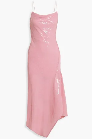 ALICE+OLIVIA Alice Olivia - Harmony asymmetric sequined chiffon midi dress