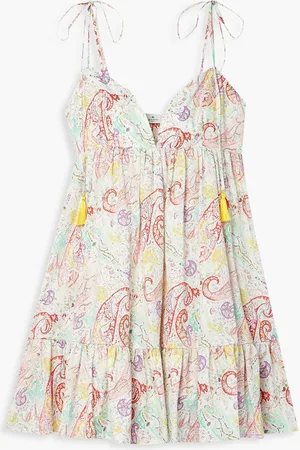 Etro Tiered paisley-print cotton mini dress
