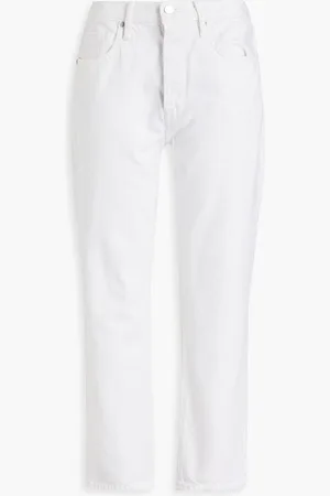 Frame Le Original cropped high-rise straight-leg jeans - White