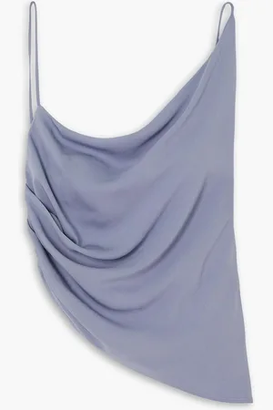 CHRISTOPHER ESBER Cropped asymmetric ruched piqué top - Purple