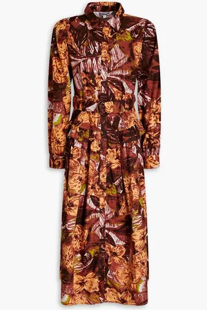 Walter Baker Jackie floral-print cotton midi shirt dress