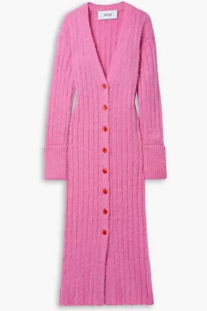 Christopher John Rogers Ribbed brushed wool-blend maxi dress - Pink