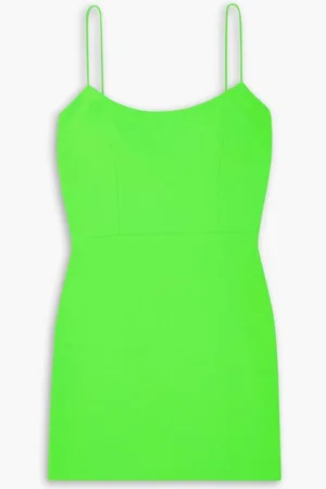 ALEX PERRY Cayde neon stretch-crepe mini dress - Green