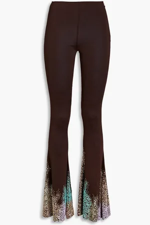 16Arlington Koro crystal-embellished jersey flared pants - Brown