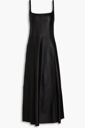 Vince Leather midi dress