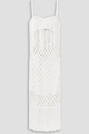 Proenza Schouler Fringed cutout macramé midi dress