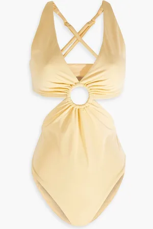 ONIA Ring-embellished cutout swimsuit - Orange
