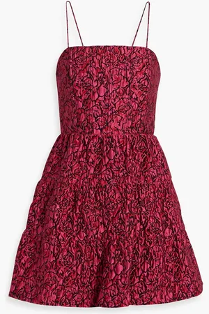 ALICE+OLIVIA Alice Olivia - Jamila tiered floral-jacquard mini dress - Pink