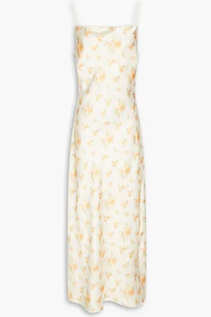 Holzweiler Eila floral-print satin midi dress - White