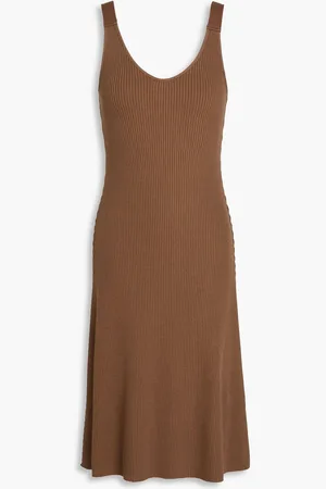 Vince Ribbed-knit dress - Brown