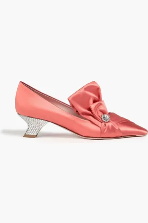 Roger Vivier Embellished satin pumps - Orange