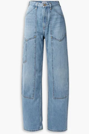 RE/DONE Paneled high-rise straight-leg jeans - Blue