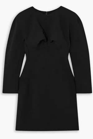 VERSACE Crepe halterneck midi dress