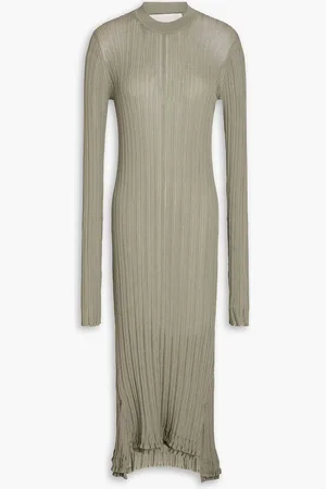 3.1 Phillip Lim Ribbed cotton-blend midi dress - Neutral