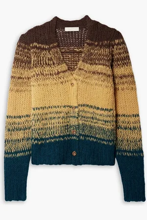 ULLA JOHNSON Paola dégradé alpaca-blend cardigan - Yellow