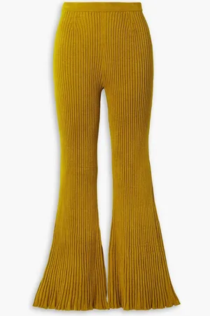 Proenza Schouler Ribbed velvet flared pants - Yellow