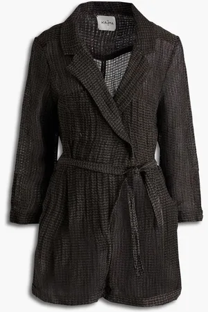 LE KASHA Dahab belted linen-gauze playsuit - Gray